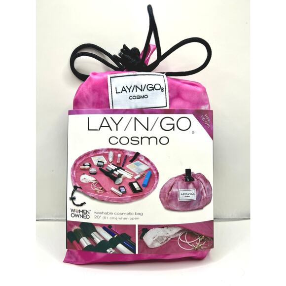 NEW NWT - Lay N Go Cosmetic Carry Case Bag Organizer in Pink - Travel organizer! - Picture 1 of 4